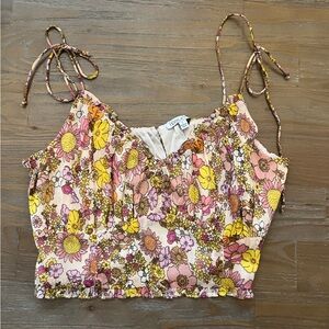 Colorful tie crop top